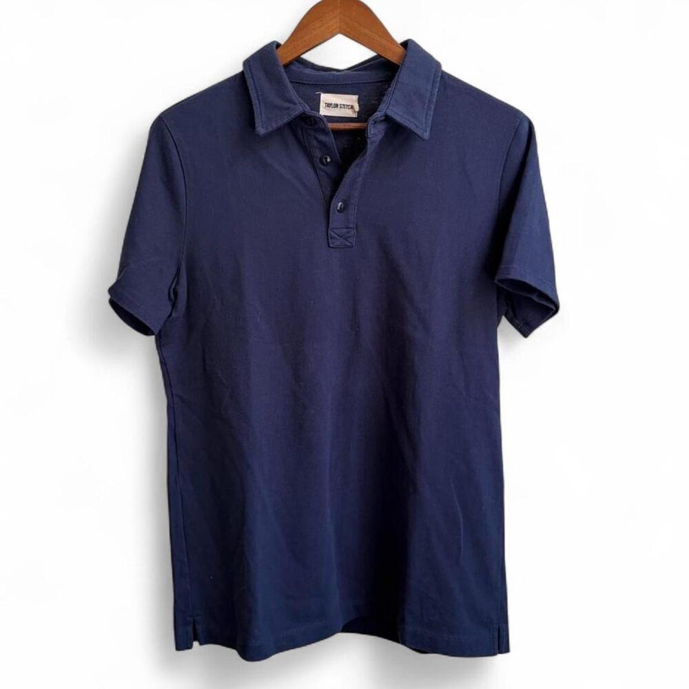 Taylor Stitch Minimalist Preppy Blue Navy Lightweight Mens Sz 40 Polo Shirt